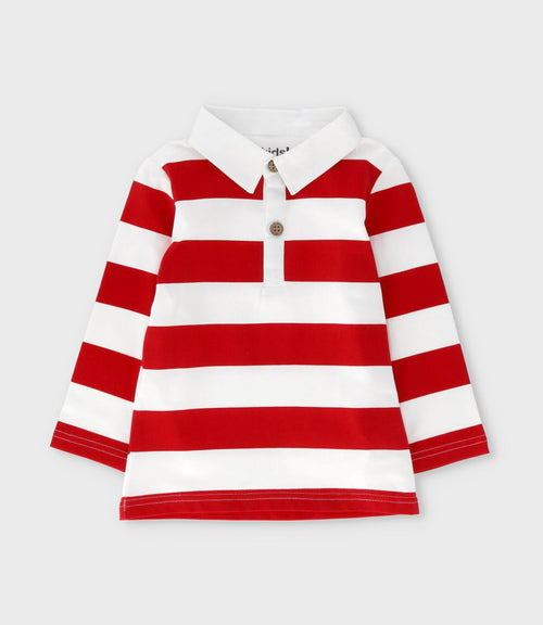 Polera bebé niño con rayas 6 meses / Rojo