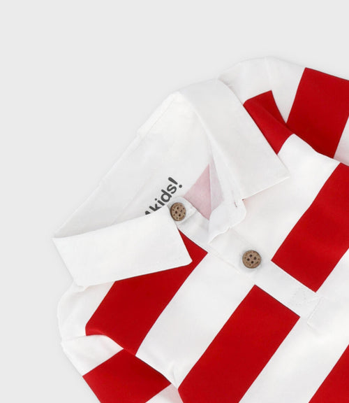 Polera bebé niño con rayas 6 meses / Rojo