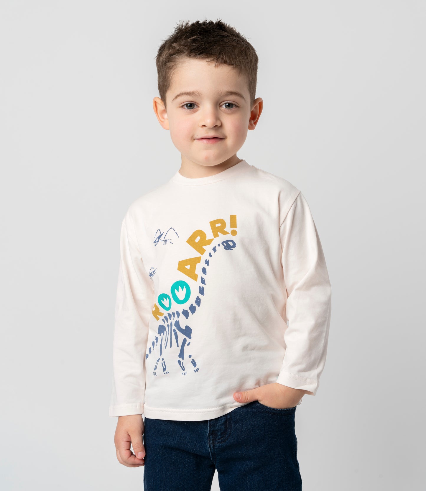 Polera bebé niño roar 6 meses / Blanco