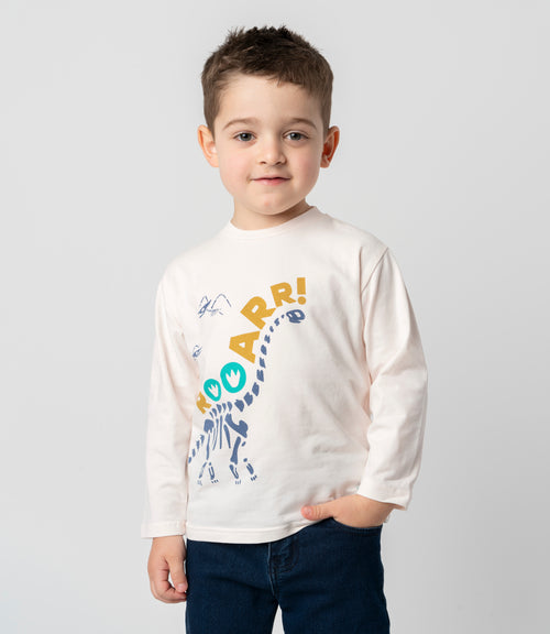 Polera bebé niño roar 6 meses / Blanco