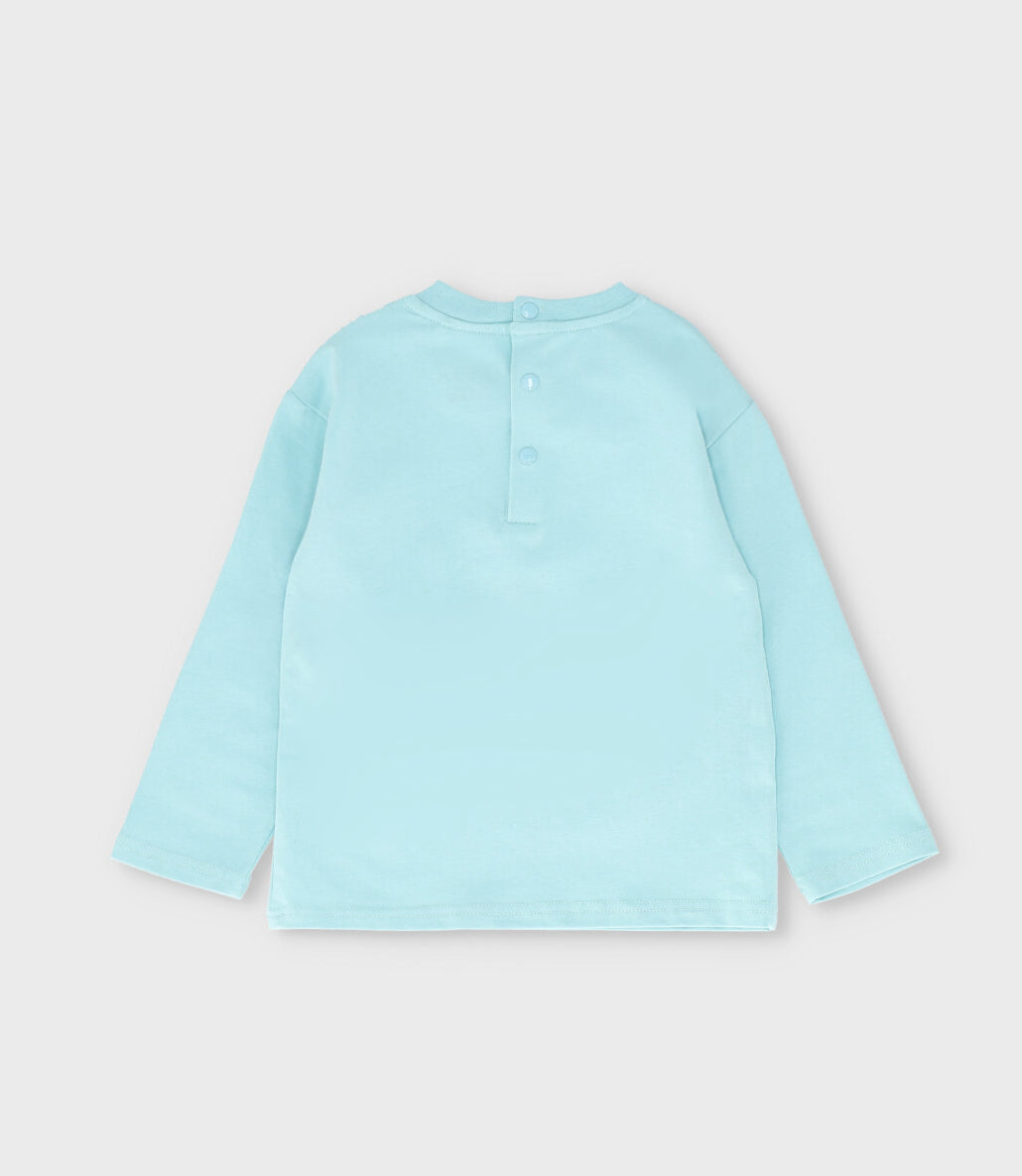 Polera bebé niño con dinosaurios 6 meses / Menta
