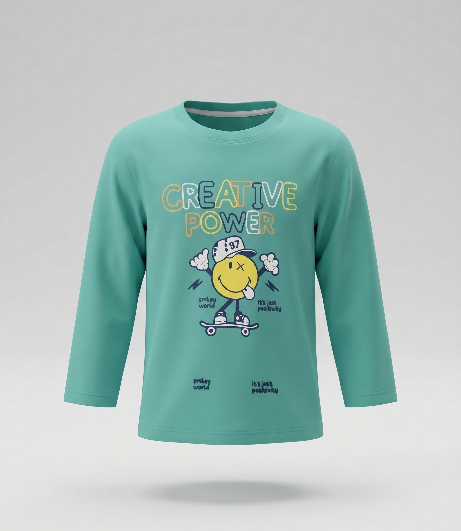 Polera bebé niño smiley world 6 meses / Menta