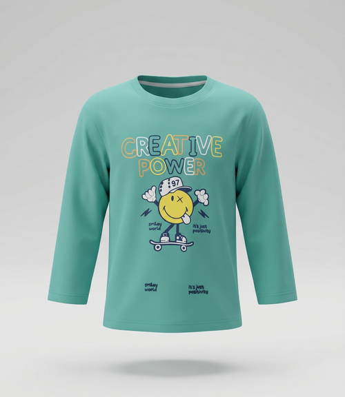 Polera bebé niño smiley world 6 meses / Menta