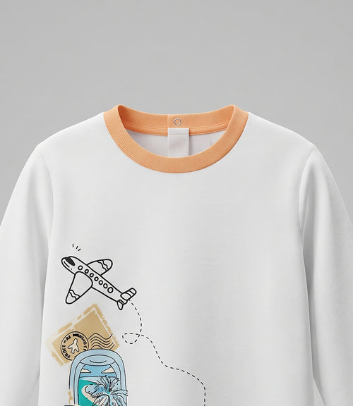 Polera bebé niño travel 6 meses / Crudo