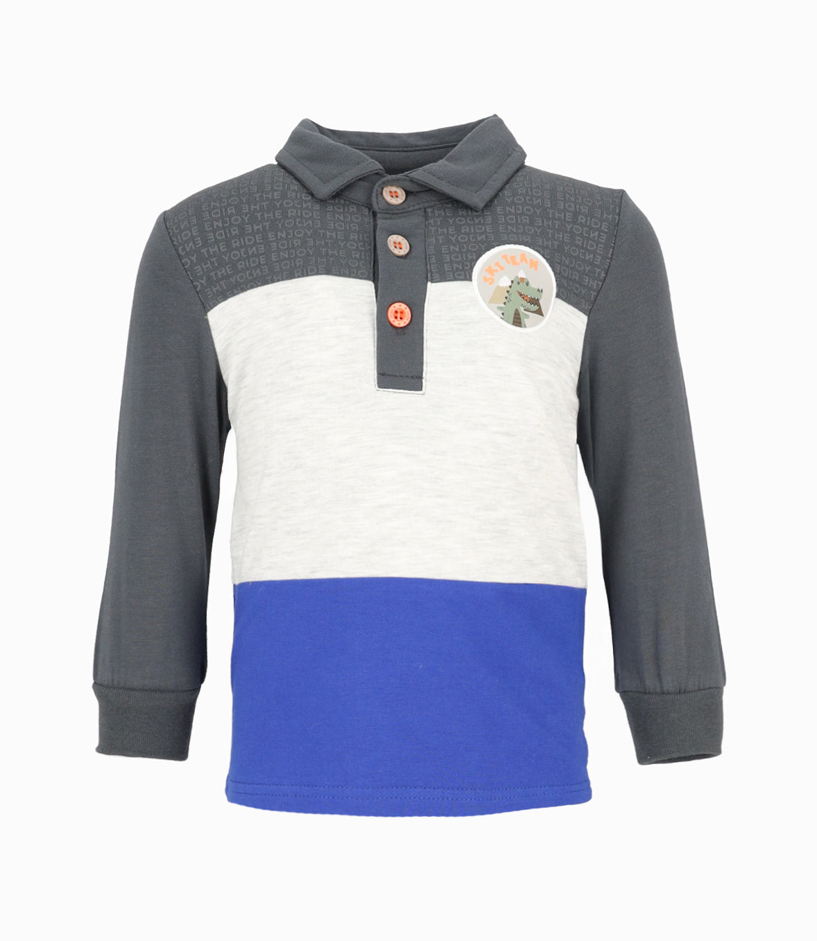 Polera bebé niño con cuello 6 meses / Azul