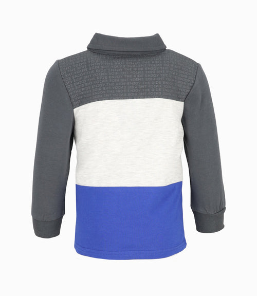 Polera bebé niño con cuello 6 meses / Azul