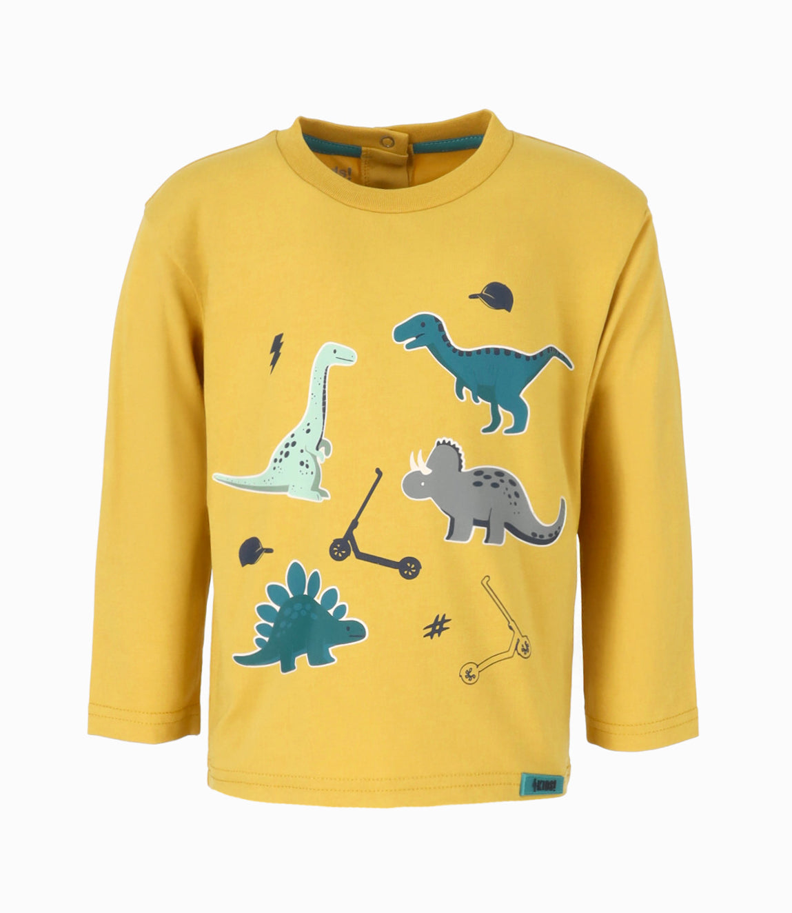 Polera bebé niño con dinosaurios 6 meses / Mostaza