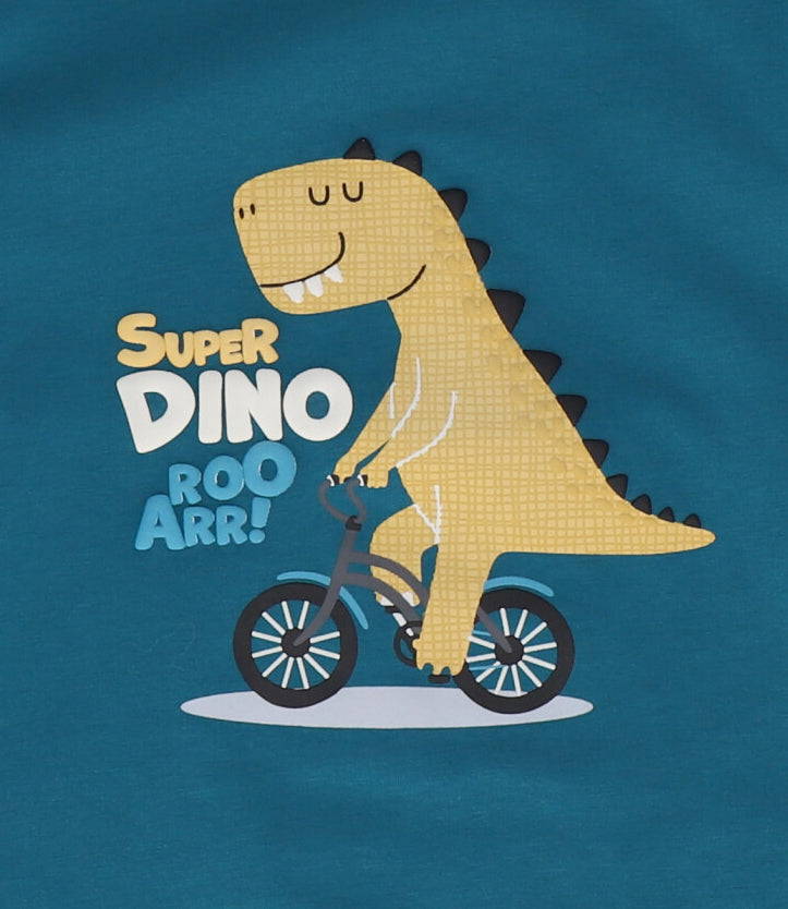 Polera bebé niño super dino 6 meses / Petróleo