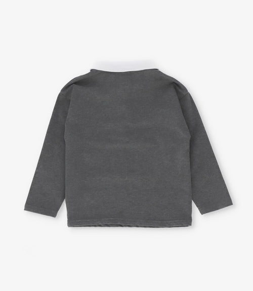 Polera bebé niño con cuello 6 meses / Gris