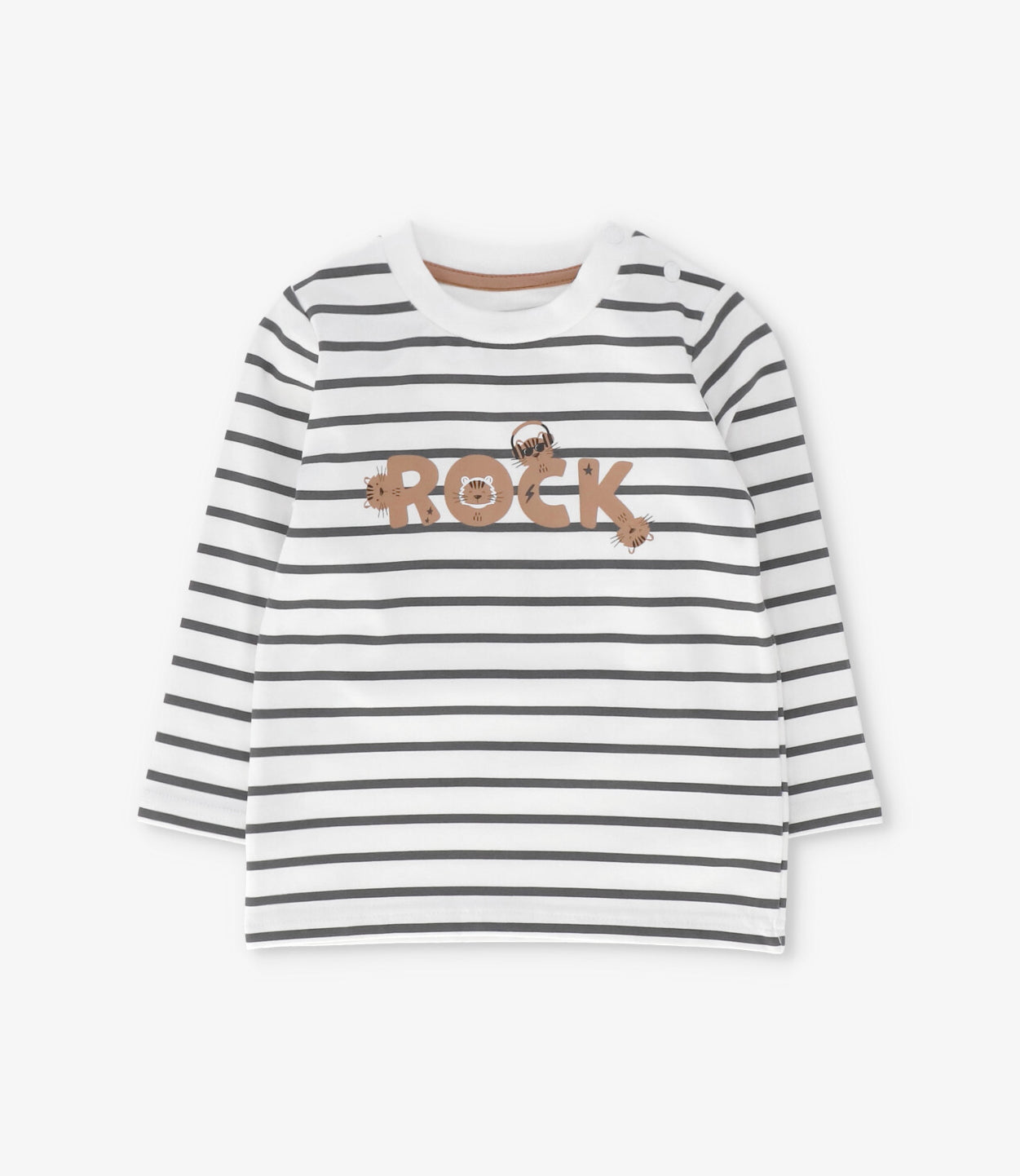 Polera bebé niño rock 6 meses / Gris
