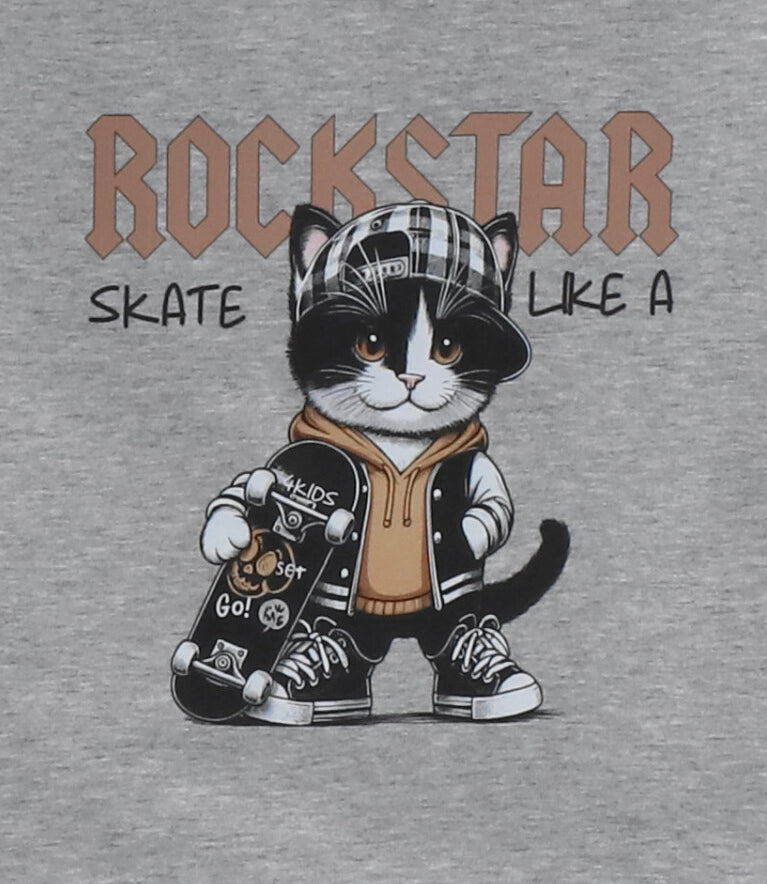 Polera bebé niño rockstar 6 meses / Gris