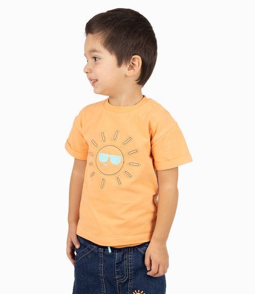 Polera Bebé Niño Con Estampado Naranjo 6 meses / Naranjo