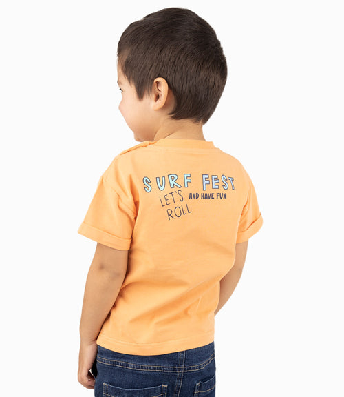 Polera Bebé Niño Con Estampado Naranjo 6 meses / Naranjo