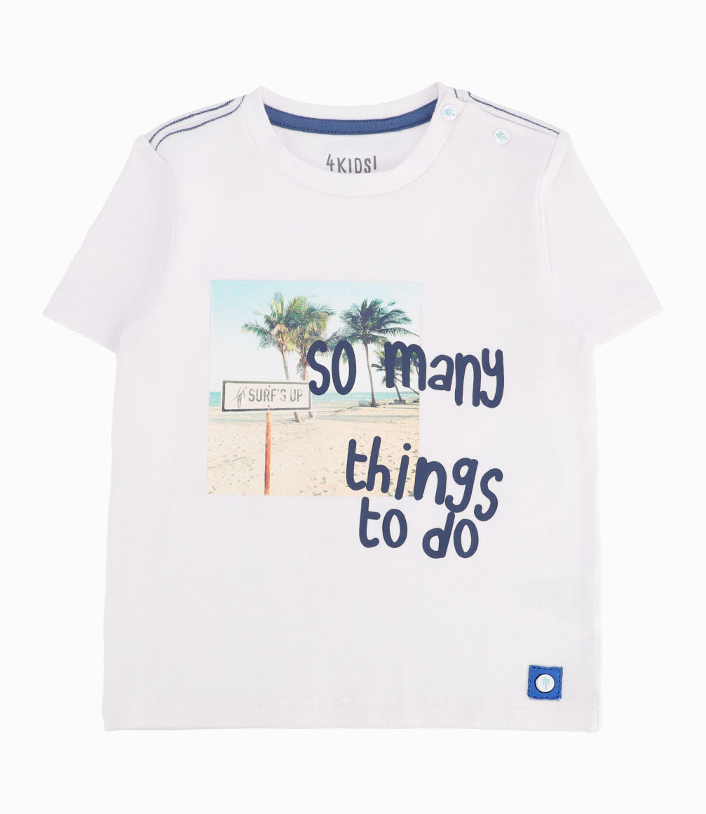 Polera Bebé Niño Con Estampado Blanco 3 meses / Blanco
