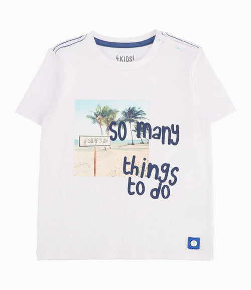 Polera Bebé Niño Con Estampado Blanco 3 meses / Blanco
