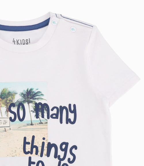 Polera Bebé Niño Con Estampado Blanco 3 meses / Blanco
