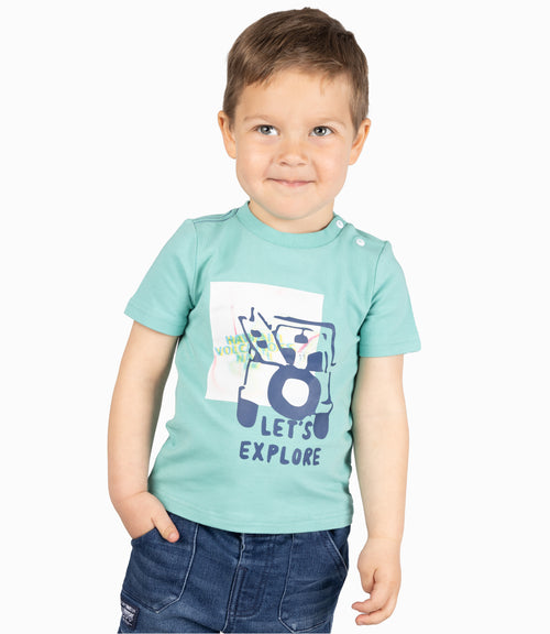 Polera Bebé Niño Con Estampado Turquesa 3 meses / Turquesa