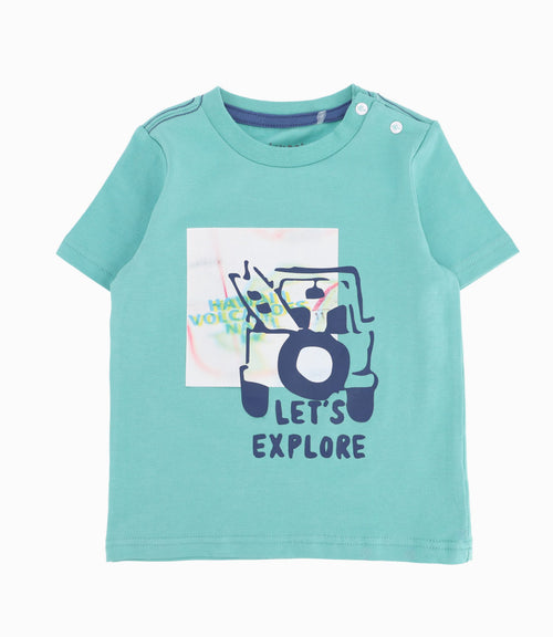 Polera Bebé Niño Con Estampado Turquesa 3 meses / Turquesa