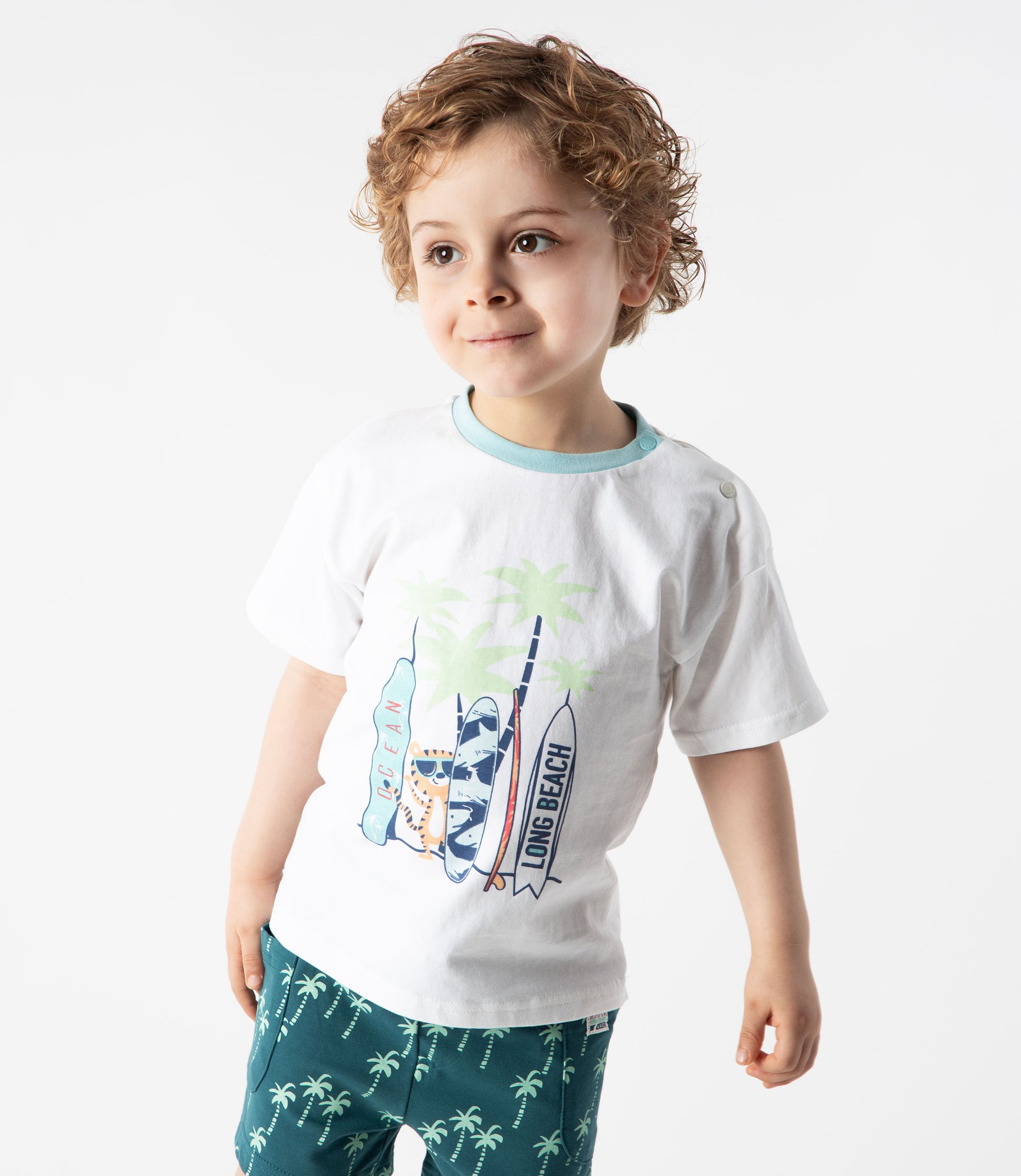 [NO PUBLICAR-GUARDADO] Polera bebé niño con palmera 3 meses / Blanco