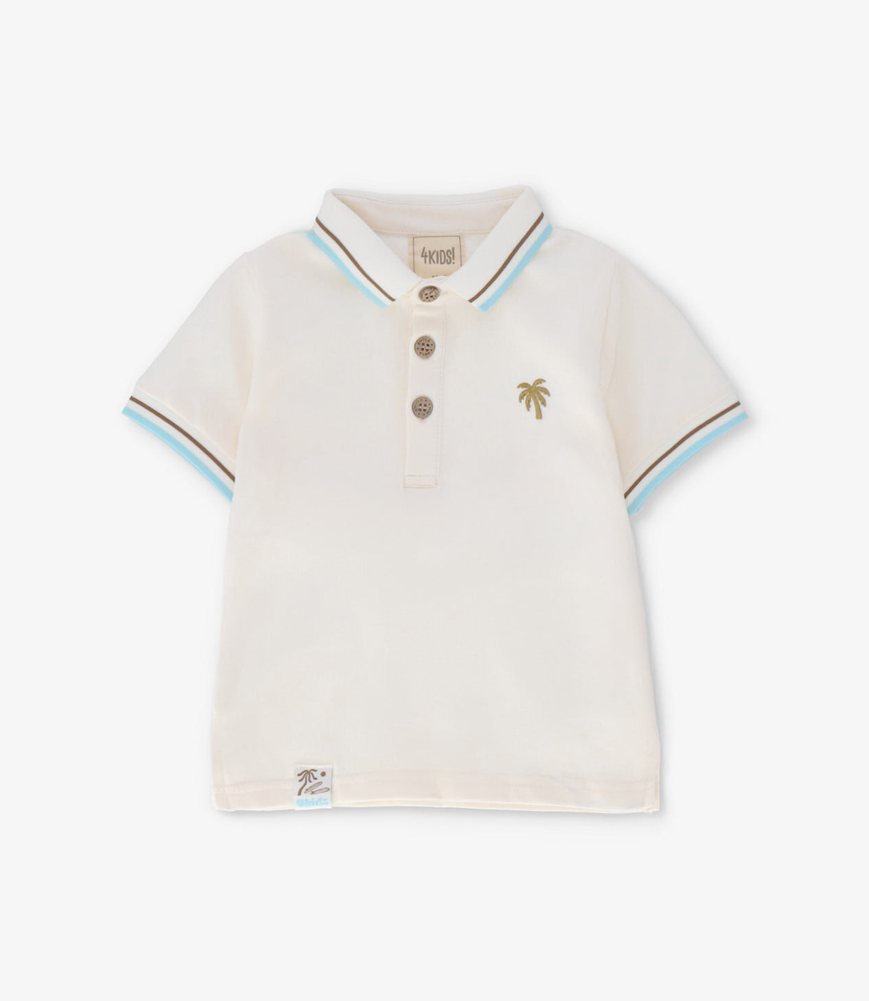 Polera bebé niño con cuello 6 meses / Beige