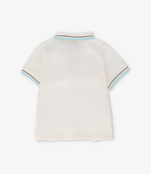 Polera bebé niño con cuello 6 meses / Beige