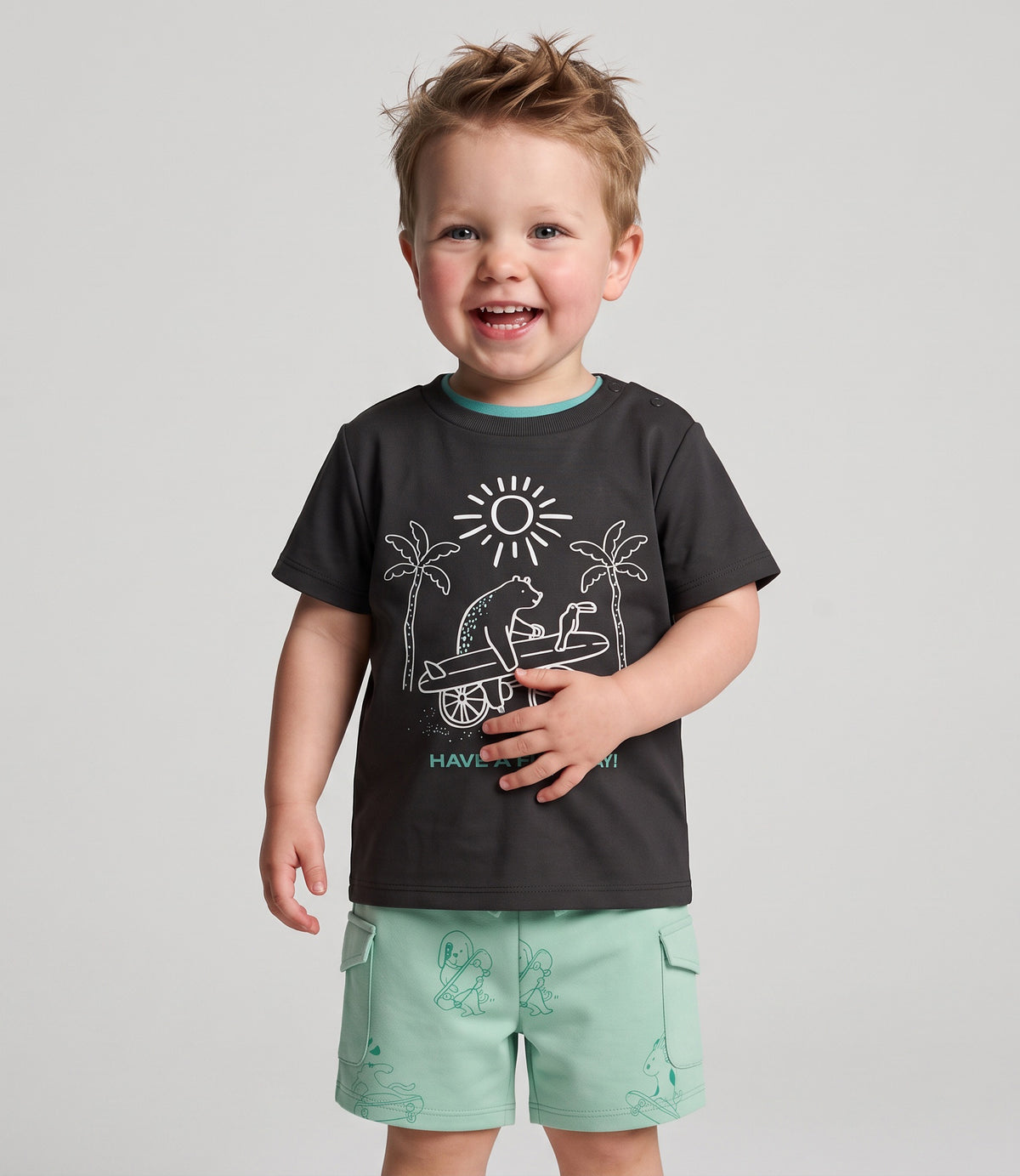 Polera bebé niño fun day 6 meses / Gris