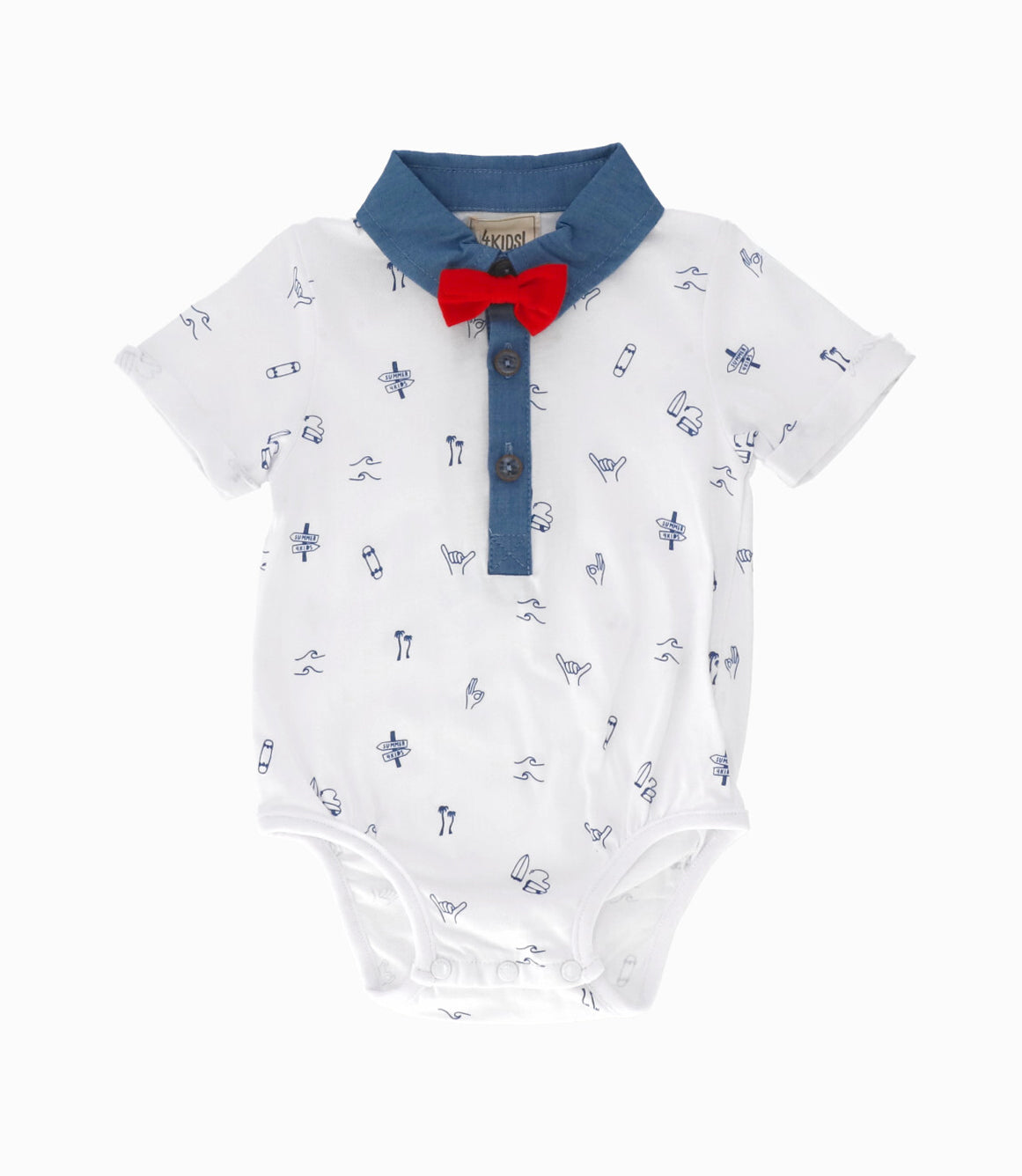 Body bebé niño con estampado 6 meses / Blanco