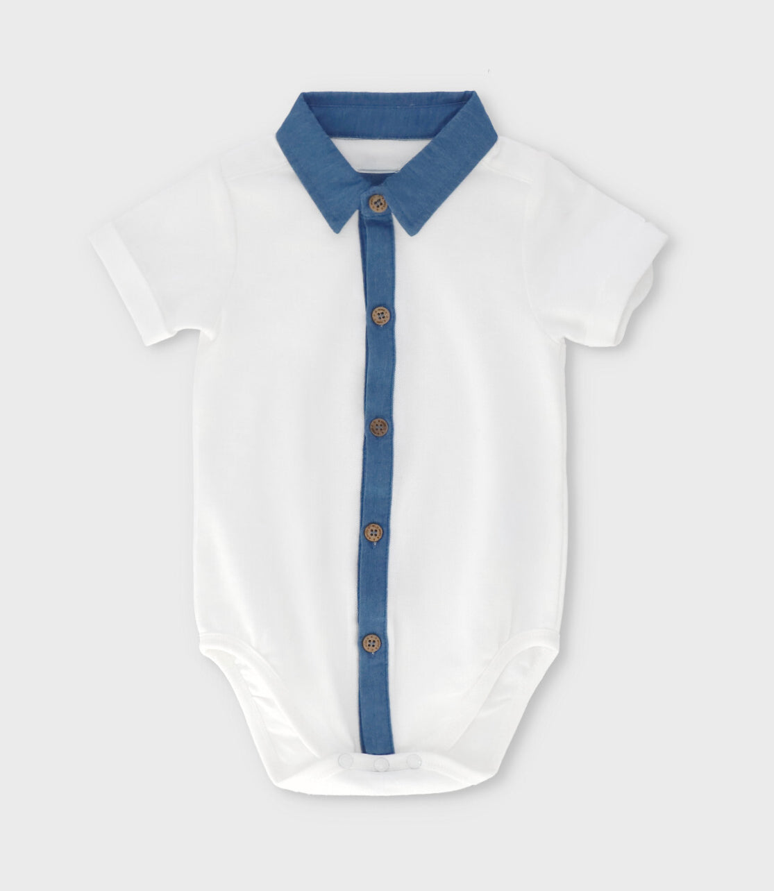 Body bebé niño con cuello 6 meses / Blanco