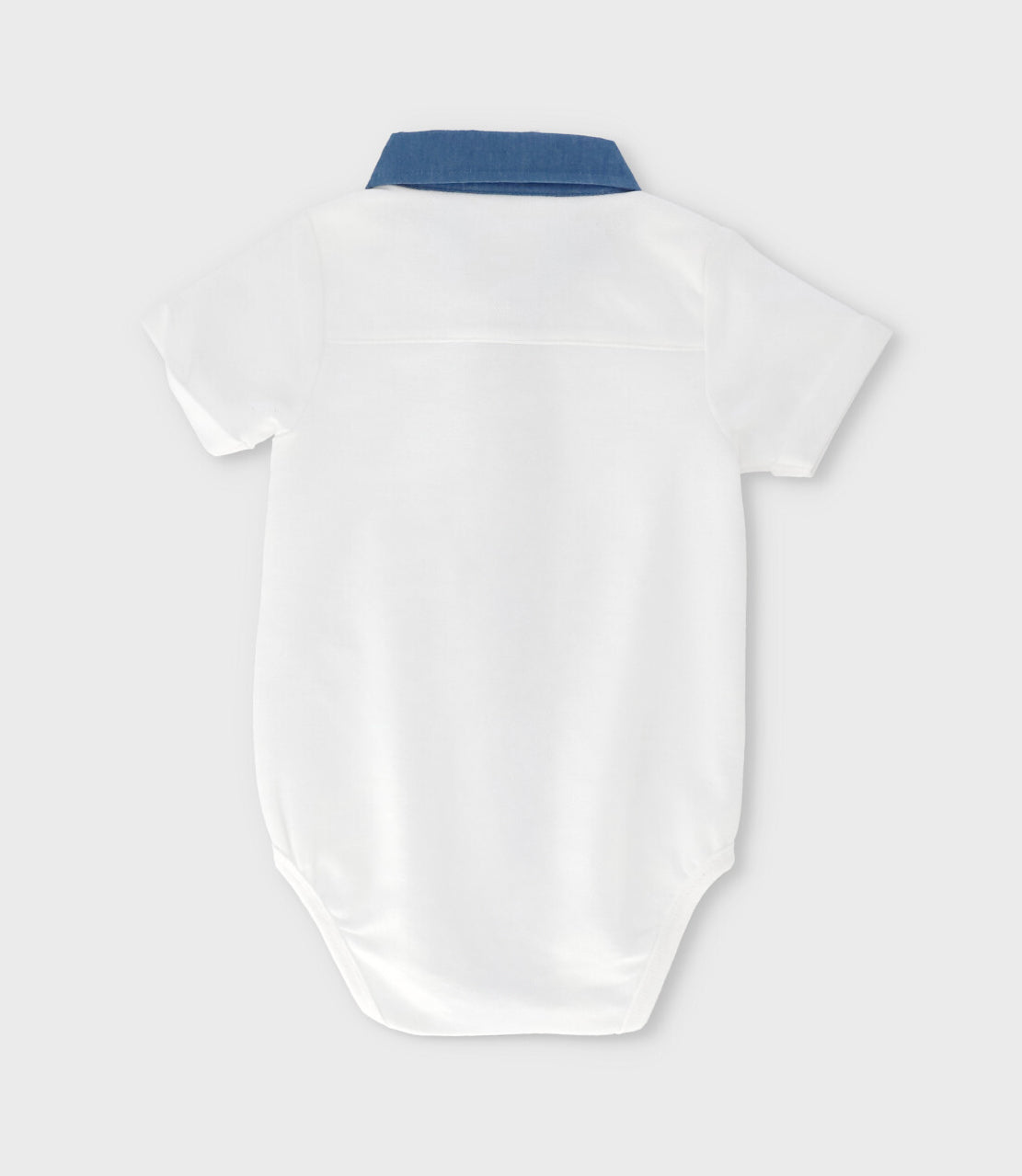 Body bebé niño con cuello 6 meses / Blanco