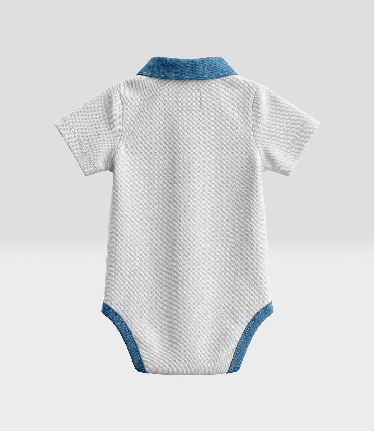Body bebé niño con cuello 6 meses / Blanco