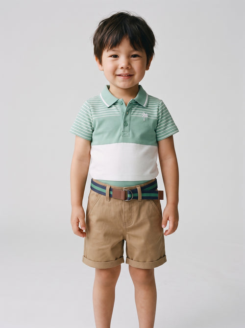 Body bebé niño con polera 6 meses / Menta