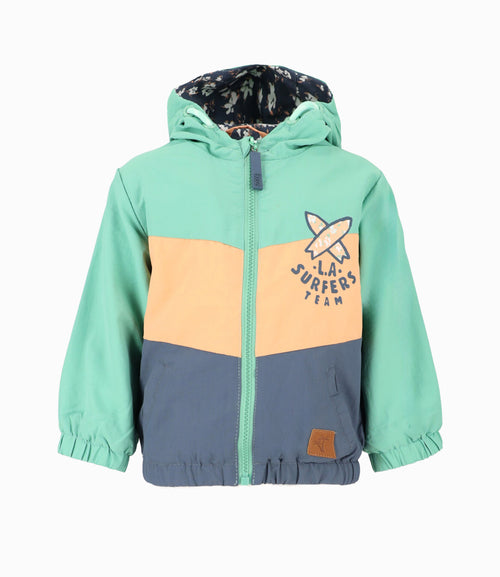 Chaqueta bebé niño tricolor autoguardado 6 meses / Menta