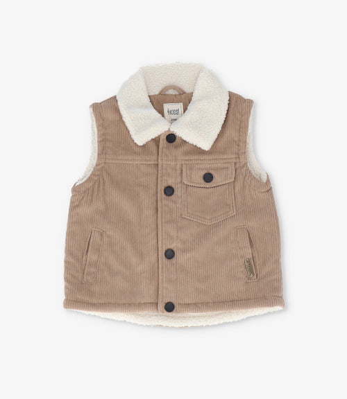 Chaqueta bebé niño sin mangas 6 meses / Beige