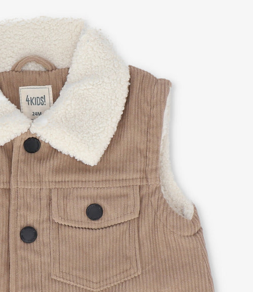 Chaqueta bebé niño sin mangas 6 meses / Beige