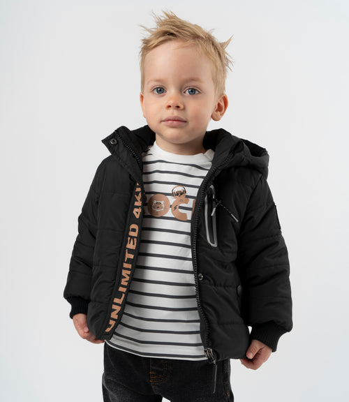 Parka bebé niño repelente al agua 6 meses / Negro