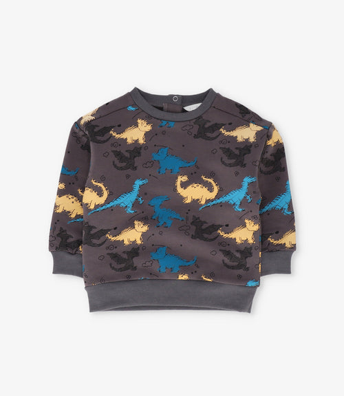 Polerón bebé niño con dinosaurios 6 meses / Gris
