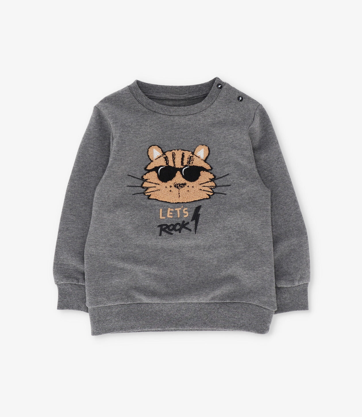 Polerón bebé niño lets rock 6 meses / Gris