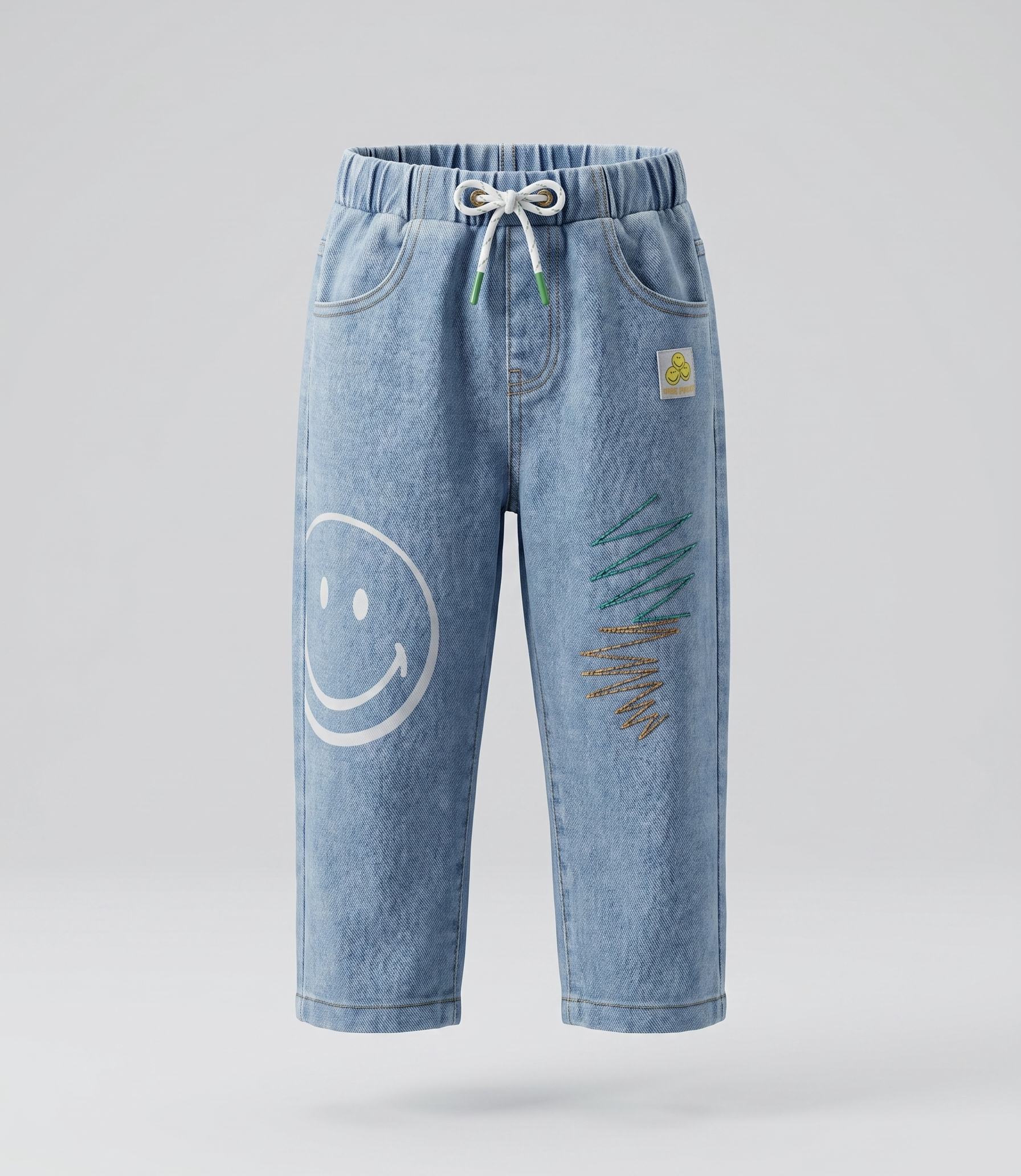 Jeans bebé niño con estampado 6 meses / Celeste