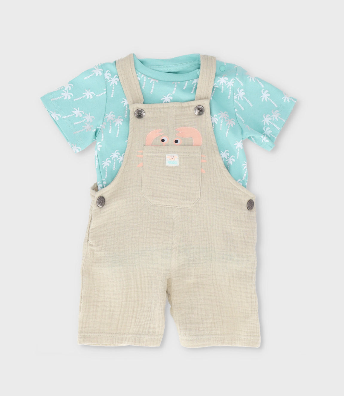 Jardinera bebé niño con polera 6 meses / Beige