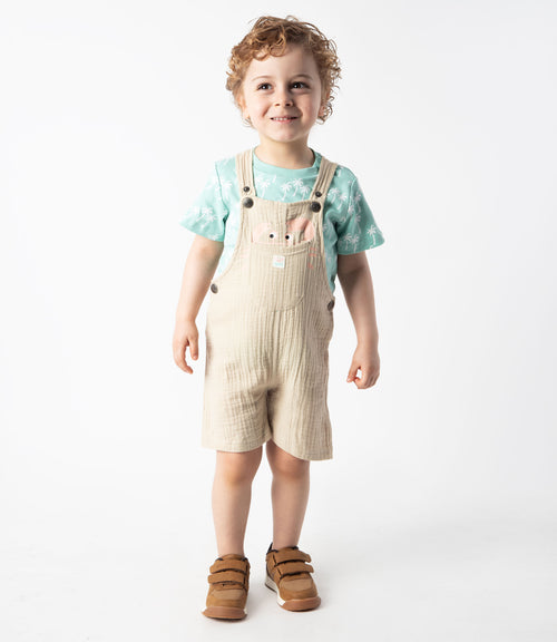 Jardinera bebé niño con polera 6 meses / Beige