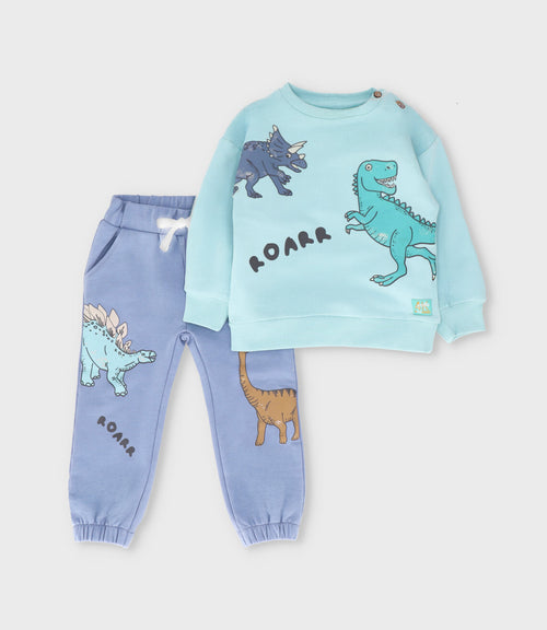 Buzo bebé niño con dinosaurios 6 meses / Azul