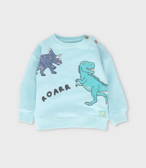 Buzo bebé niño con dinosaurios 6 meses / Azul