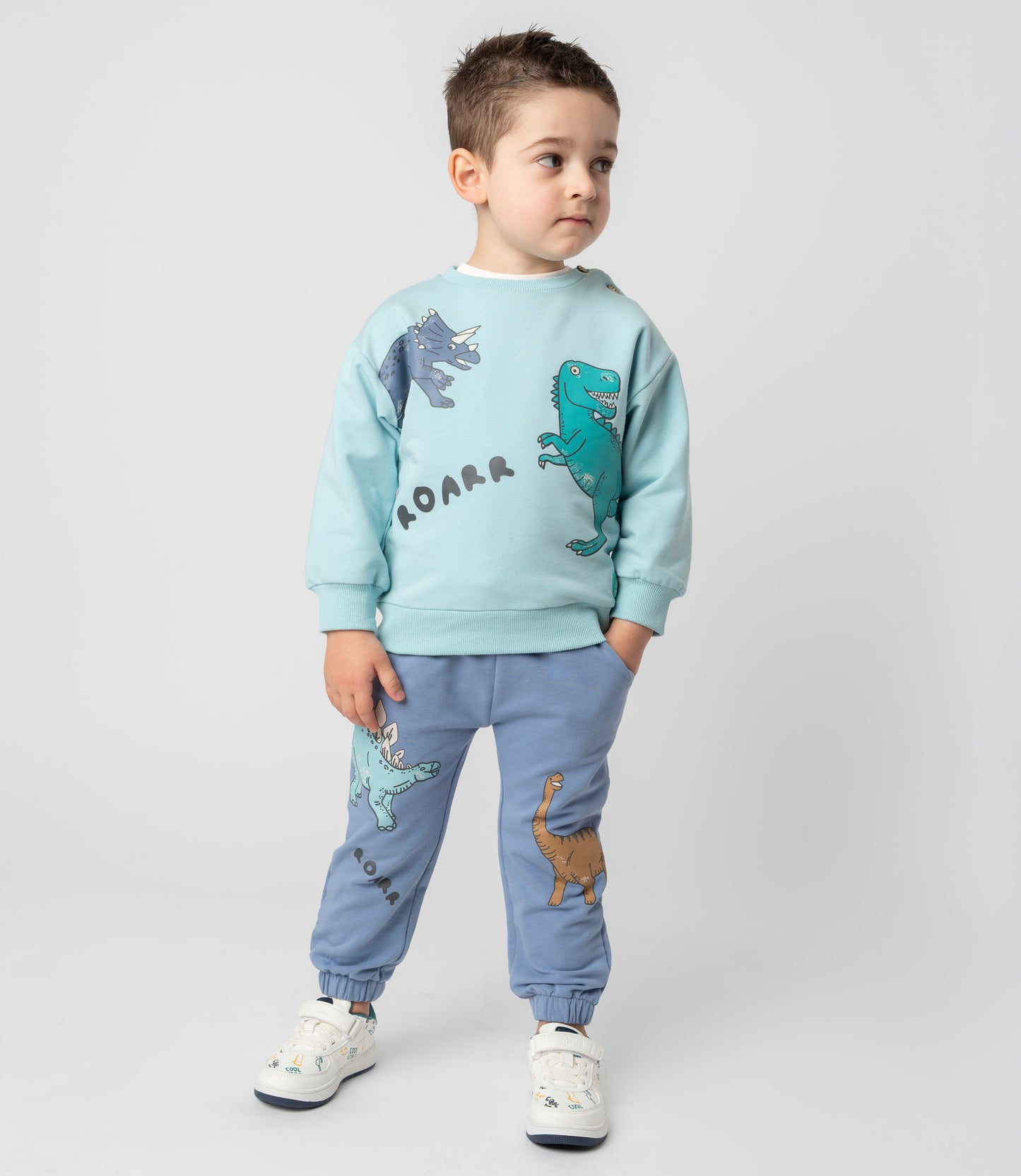 Buzo bebé niño con dinosaurios 6 meses / Azul