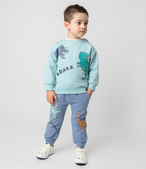 Buzo bebé niño con dinosaurios 6 meses / Azul