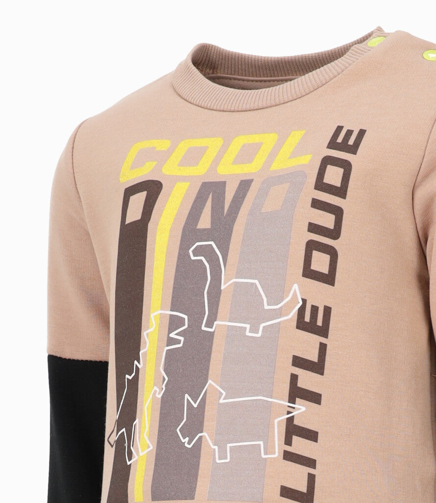 Buzo bebé niño cool dino 6 meses / Beige