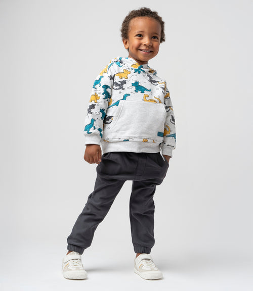 Buzo bebé niño con dinosaurios 6 meses / Gris