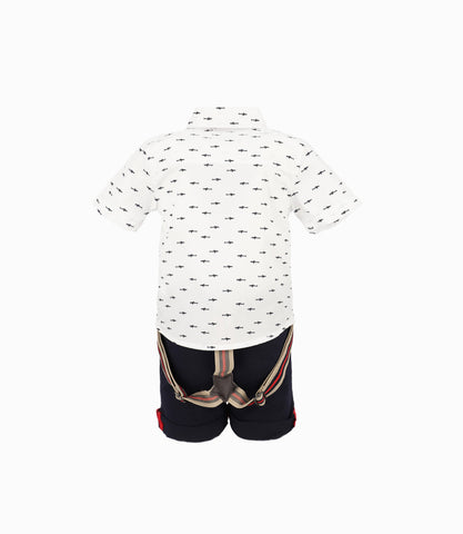 Conjunto Bebé Niño Estampado Blanco