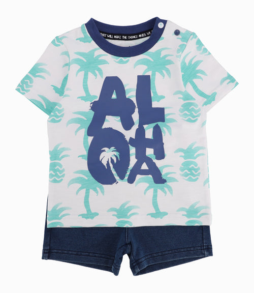 Conjunto Bebé Niño Estampado Turquesa 3 meses / Turquesa