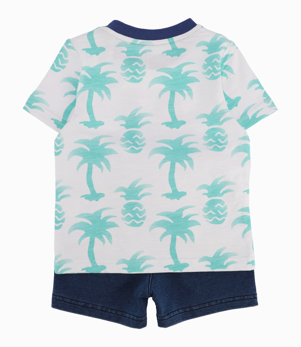 Conjunto Bebé Niño Estampado Turquesa 3 meses / Turquesa