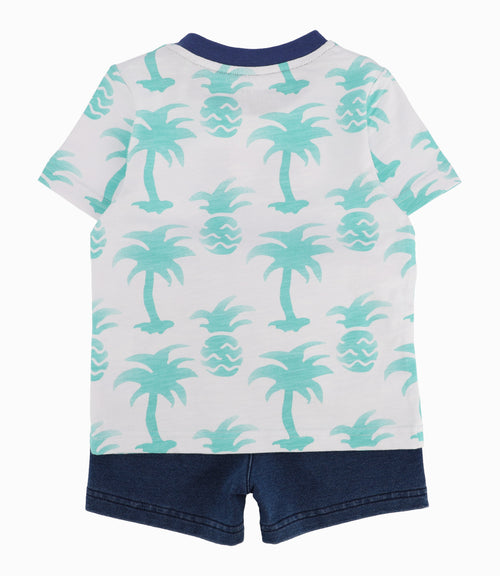 Conjunto Bebé Niño Estampado Turquesa 3 meses / Turquesa